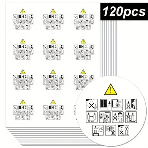 120pcs Candle Safety Labels with Danger Symbol, Round Disposable Stickers, 1.65 Inch Wax Warning Tags for Candle Making