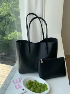 Women's Fashionable Solid Color Tote Bag, Large Capacity Shoulder Bag, Casual Trendy Versatile High-quality Daily Commuting Bag, Girl Fashionable Bag, Shopper Handbag