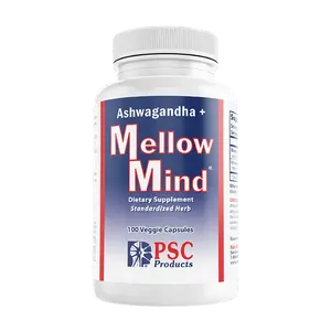 Ashwagandha + Mellow Mind® 500mg Stress Relief Supplement with Vitamin C for Calm Sleep & Emotional Well-being 100 Veggie Capsules