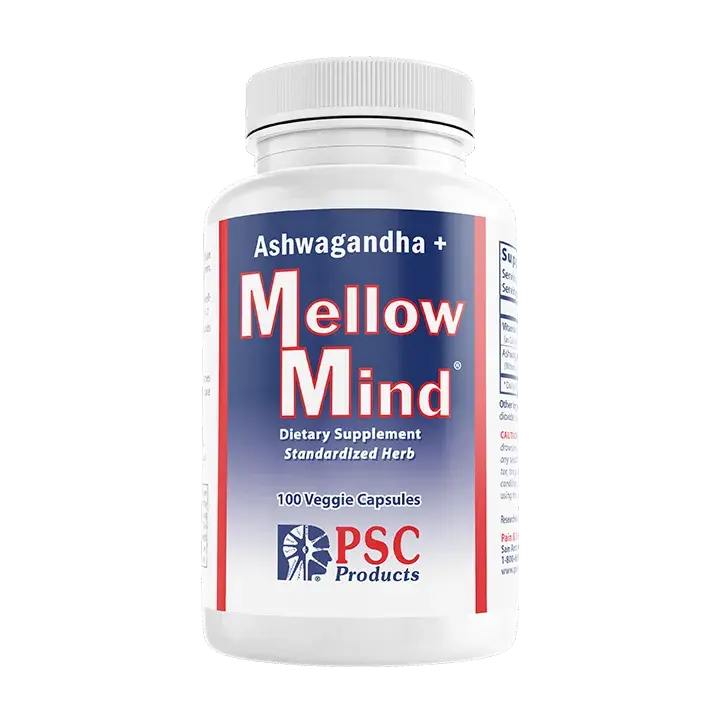 Ashwagandha + Mellow Mind® 500mg Stress Relief Supplement with Vitamin C for Calm Sleep & Emotional Well-being 100 Veggie Capsules