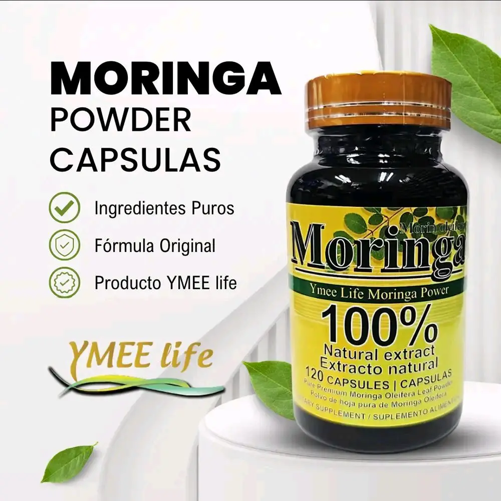 Ymee Life Edible Moringa Power Healthcare Dietary Supplement - 100% Natural Moringa Oleifera Leaf Extract Powder, 120 Premium Capsules