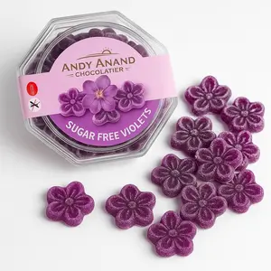 Andy Anand 150 Pc Sugar Free Violets, A Typical Old Candy Dragée Shaped Like A Flower Of Five Petals Made With The Essence Of Violet, Sugar Free Hard Candy - Made in Europe 3.5 Oz - 3 Pack