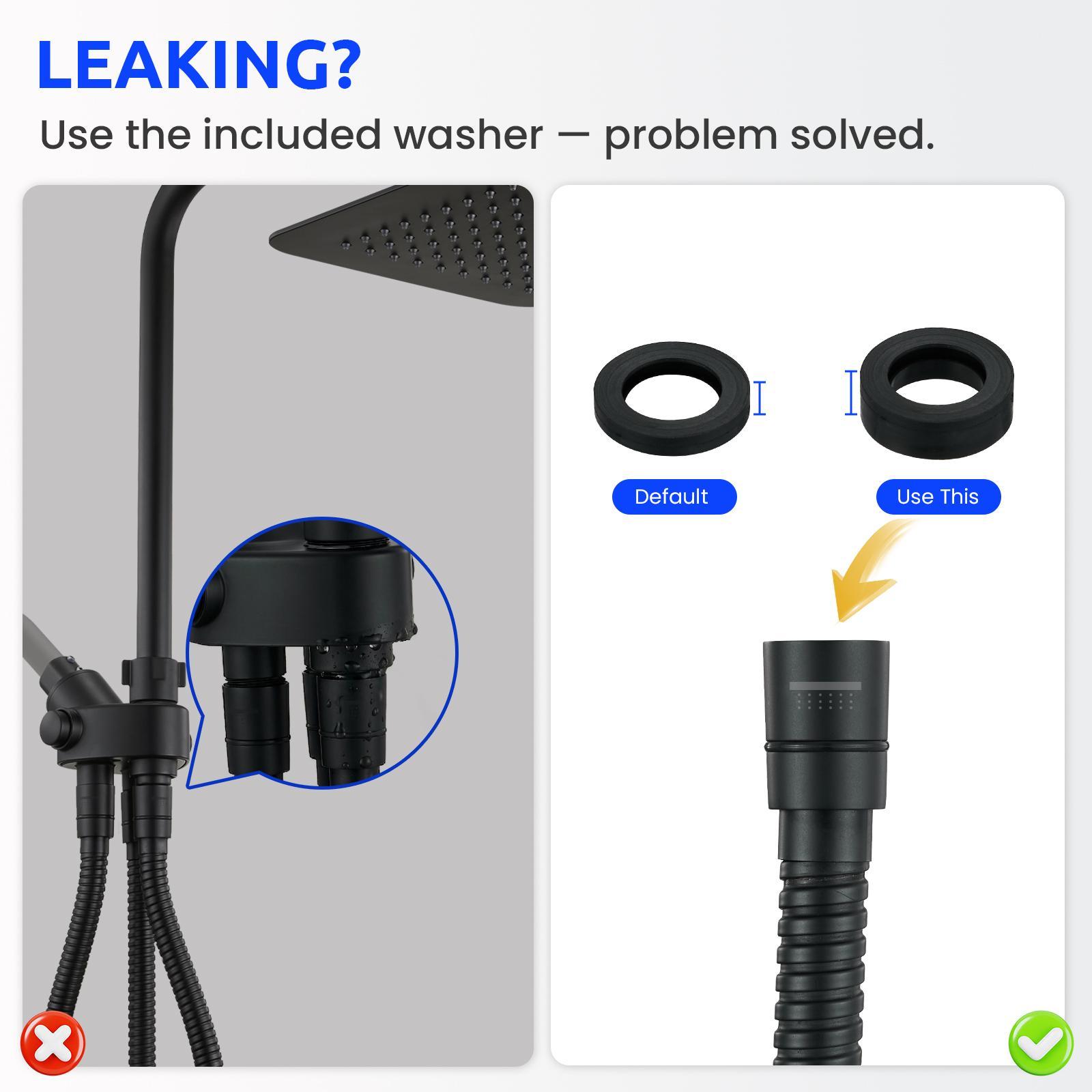 Ryamen Dual Shower Head | 8" Rainfall + Handheld | Adjustable Height | High Pressure | Luxury Standing Showers