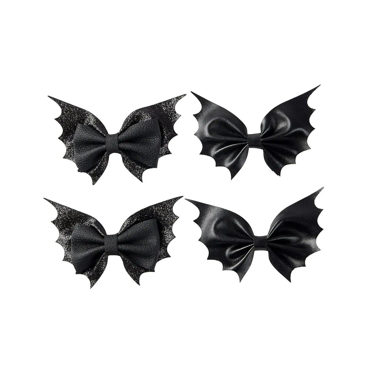 Bat Hair Bow Clips for Girls Women 4 count Halloween Decorations  Costume Hair Accessories 4inch
