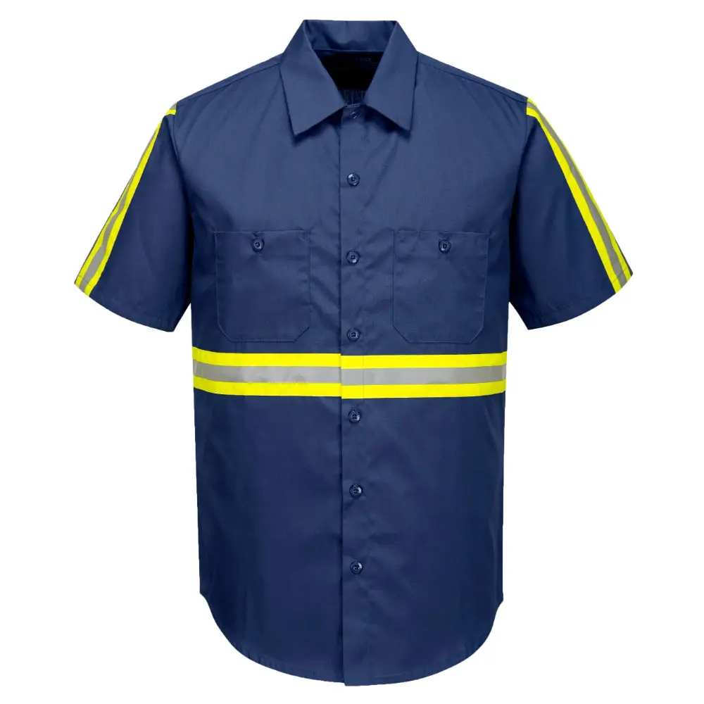 PORTWEST® Iona High Visibility Short Sleeve Collared Button Up Shirt - F124