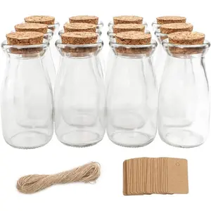 12 count 3.4oz Small Glass Jars with Lids, 100ml Candy Jars Potion Bottles with Cork, Mini Jars Set for Party Wedding Favors Halloween Decor