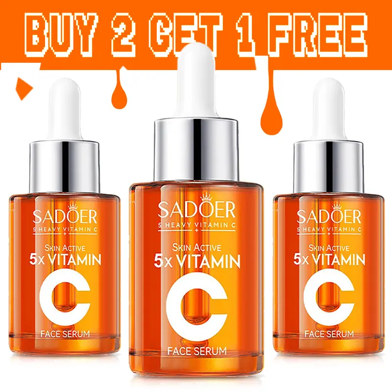 【BUY 2 GET 1 FREE】Vitamin C Face Serum 30MLHydrating Essence with Hyaluronic Acid & Centellafor Dull Skin Uneven Tone Fine Lines Pores Dry SkinMoisturizing Toner