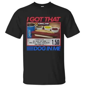 I Got That Dog In Me Combo Hot Dog 1.50 Funny 4th Of July T-Shirt, Independence Day Patriotic Front Design Unisex Cotton T-shirt for Men for Women Menswear Womenswear Top