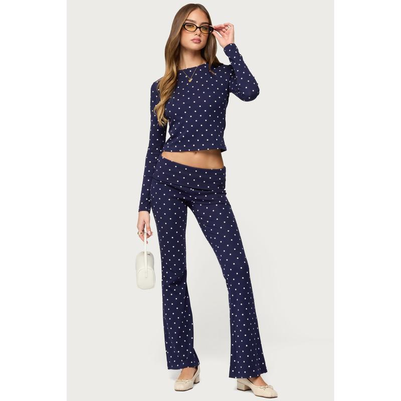Daliya Polka Dot Long Sleeve Top