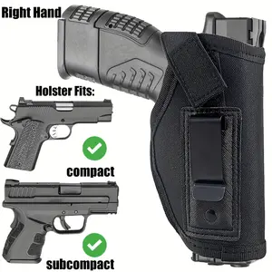 Ambidextrous IWB Holster with Belt Loop System – Fits 9mm, .40, .45 Calibers – Secure Snap Closure, Compact & Comfortable Belt Carry, Compatible with Semi-automatic Pistols (Concealed Carry, Hunting, Fishing) – Durable & Easy to Use, Ambidextrous, Classic