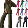PHEFEE 2 Piece Outfits for Women Loungewear Sets Oversized Short Sleeve Top Wide Leg Pants Casual Matching Sets Soft Milk Silk