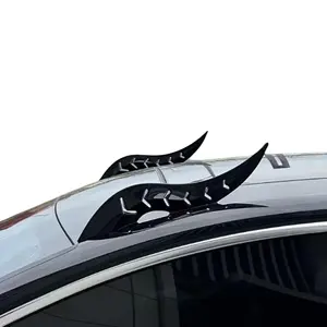 2pcs Car Dragon Horn 3D Body Stickers, Arc Light Speed Flow Fin Roof Decals, Enhance Vehicle Sporty Look, Fashionable and Stylish