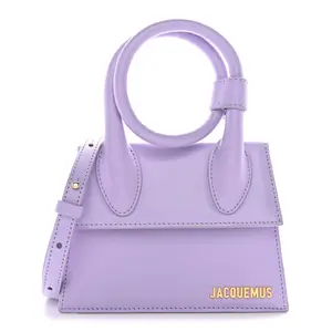 Pre-owned jacquemus Leather Shoulder Bags Smooth Calfskin Le Chiquito Noeud Lilac