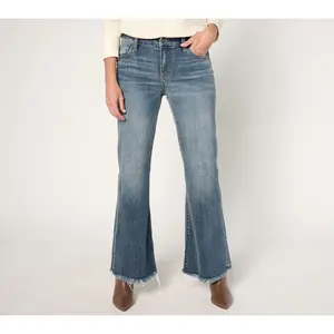 Liverpool Los Angeles Hannah Mid Rise Flare with Fray Hem