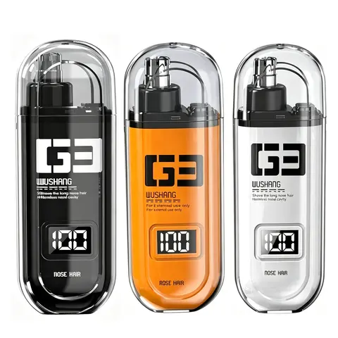Nose Hair Trimmer for Men Women, Rechargeable Trimmer, Painless Eyebrow Facial Hair Shaver, LED Display