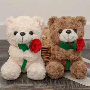 1 count Plush Teddy Bear with Roses To Mom Gift,Heart Soft Toy, Perfect Gift for Valentine's Day Anniversary Birthday Romantic Occasions