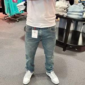 Men’s slim skinny fit vintage blue jeans Menswear Pants