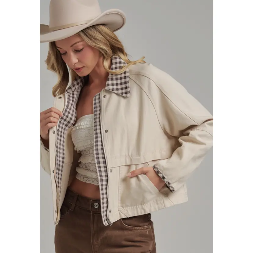 Women's Harvest Air Gingham Jacket - Casual Coats, Outerwear, Tops for Women's Clothes