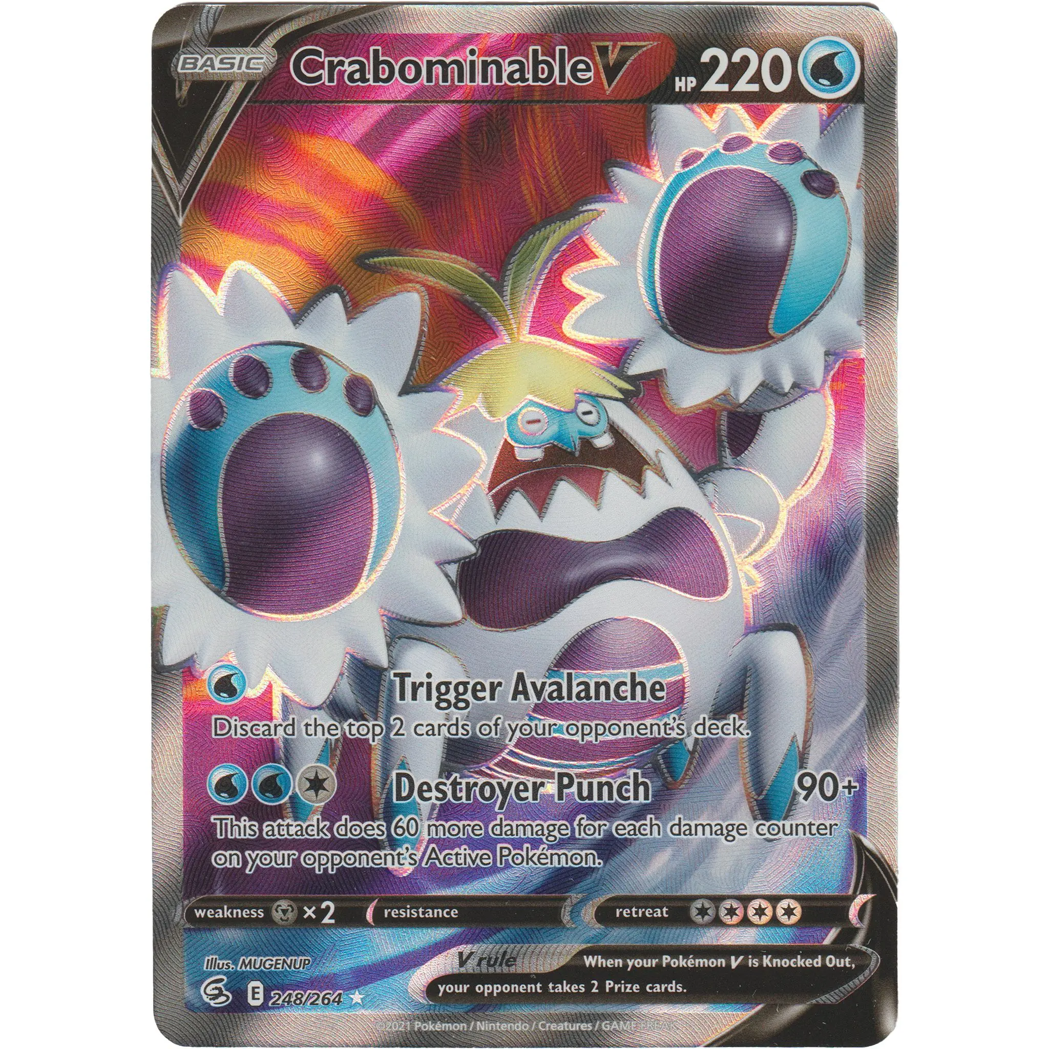 crabominable v pokemon card value Crabominable V #76 Pokemon Fusion Strike  Red Orange Cards