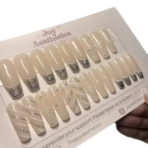 JA Long Coffin Builder Gel Press on Nails