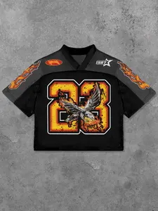 Men's Colorblock Figure & Eagle & Basketball Graphic Print Crew Neck Tee, Regular Fit Casual Street Fashion Comfy Breathable Short Sleeve Round Neck T-shirt for Summer, Fashion Men's Top for Daily Wear, Casual Stylish Tee