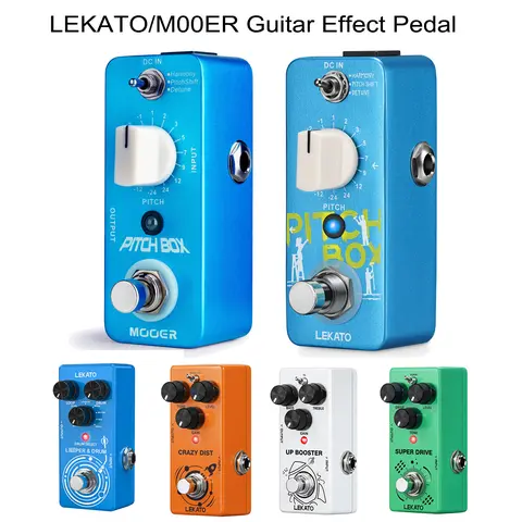 MOOER/LEKATO MPS1 Portable Metal Body Guitar Effects Pedal - True Bypass, Harmonizer Pitch Shifter, 3 Effects Modes, 2-Octave Pitch Range, 9V, 9V DC AC Adapter, for Electric Guitar, Bass, Rock Music
