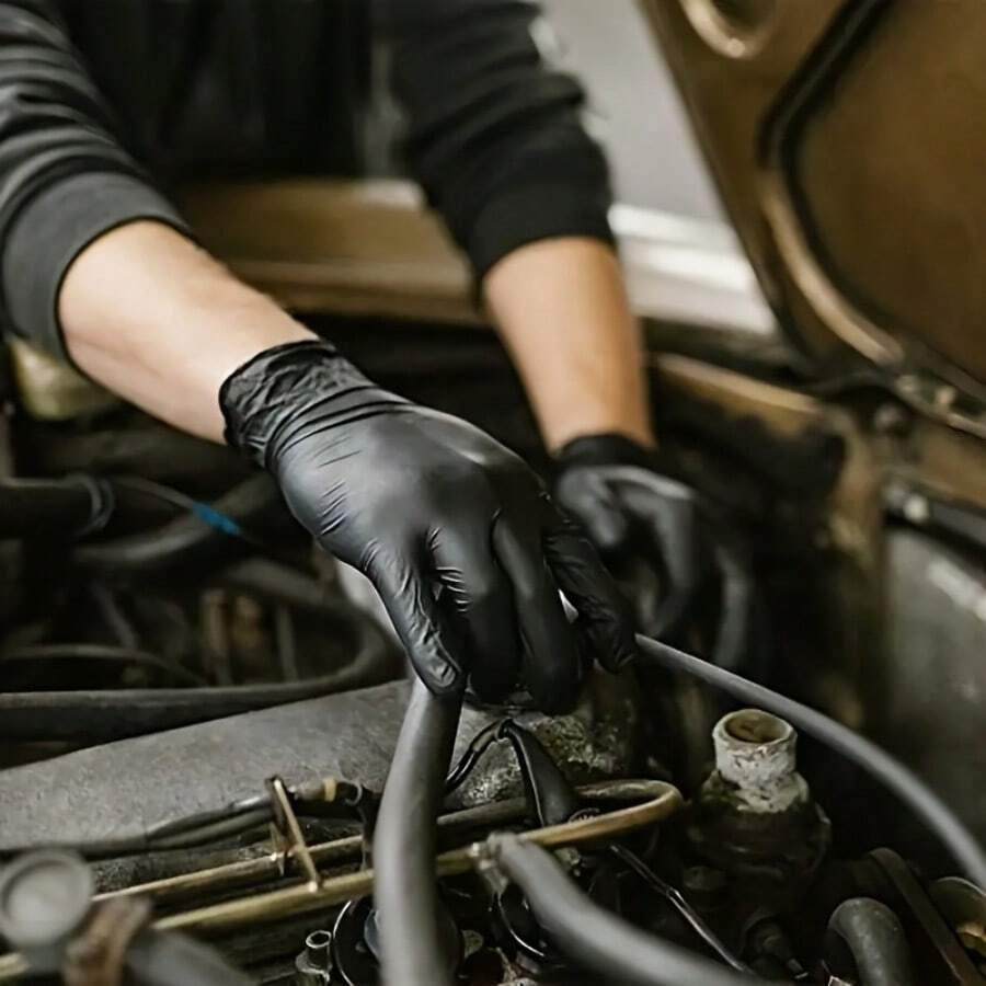 20/100pcs Nitrile Gloves, Cleaning Gloves, Dishwashing Gloves, Household Cleaning Gloves, Disposable Nitrile Gloves, Black Gloves  Disposable Nitrile Gloves Household Nitrile Gloves  Powder-Free Nitrile Gloves Touchscreen Compatible Gloves