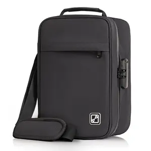 DANNHICH Smell Proof Bag/Case with Combination Lock (H12.5 x L8.5 x W5 Inch) XL Lockable Medicine Bag, Odor Proof Container and Storage Case for Home and Travel- YKK Zippers-Water Resistant