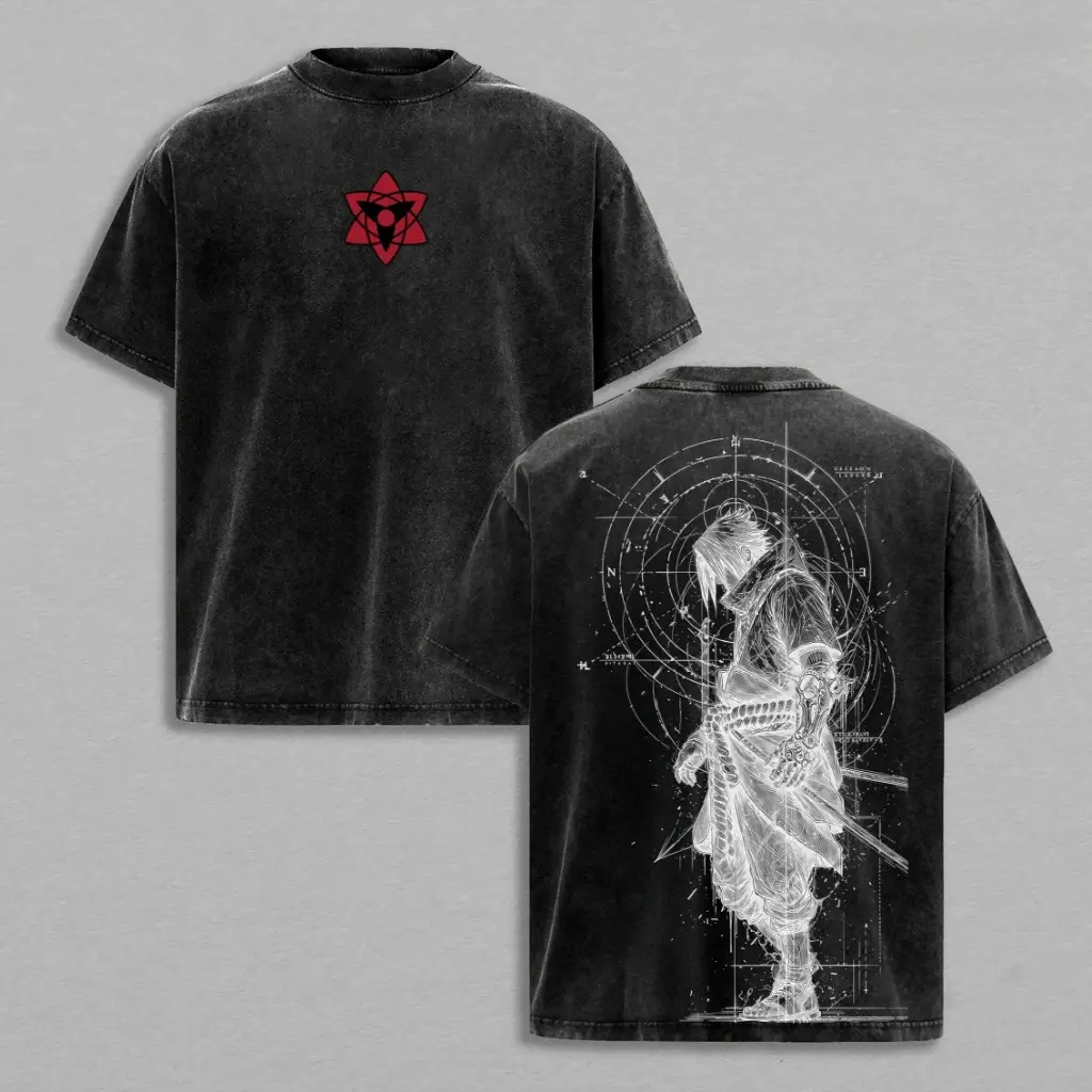 Limited Uchiha Sasuke - Naruto Anime Washed Tee Unisex Oversize Heavyweight Cotton T-shirt, Anime Wash Tee, Anime Lovers, Anime Tee, Anime Lovers Gift, Gift For Him, Gift For Her. Fabric Man