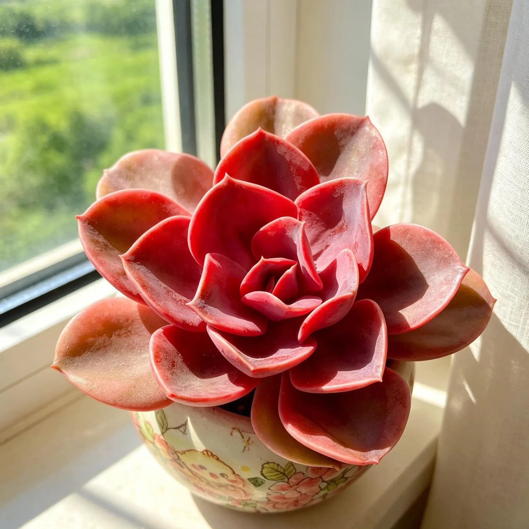 Echeveria Rainbow Variegated  Vibrant Real Plant, Easy Care & Perfect for Home or Holiday Decor!