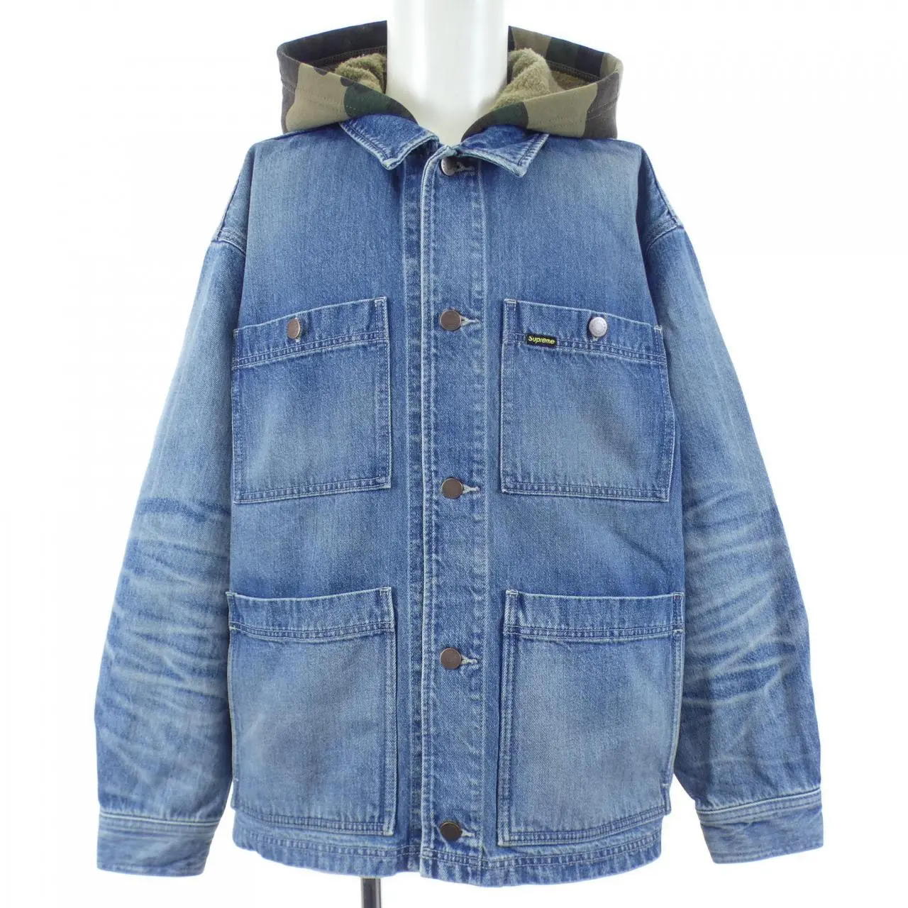 Pre-owned Supreme Cotton Small Leather Goods Worn Hooded Chore Coat Coat