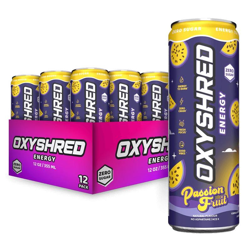 EHPlabs OxyShred Energy Drink 12 Pack 355ml Sugar Free Sport Beverage with Acetyl L-Carnitine Guarana & Green Tea Extract for Energy Boost Sports Gym Workout Training Study Work Men Women Health Fitness Supplement Flavor | New Year New Me |