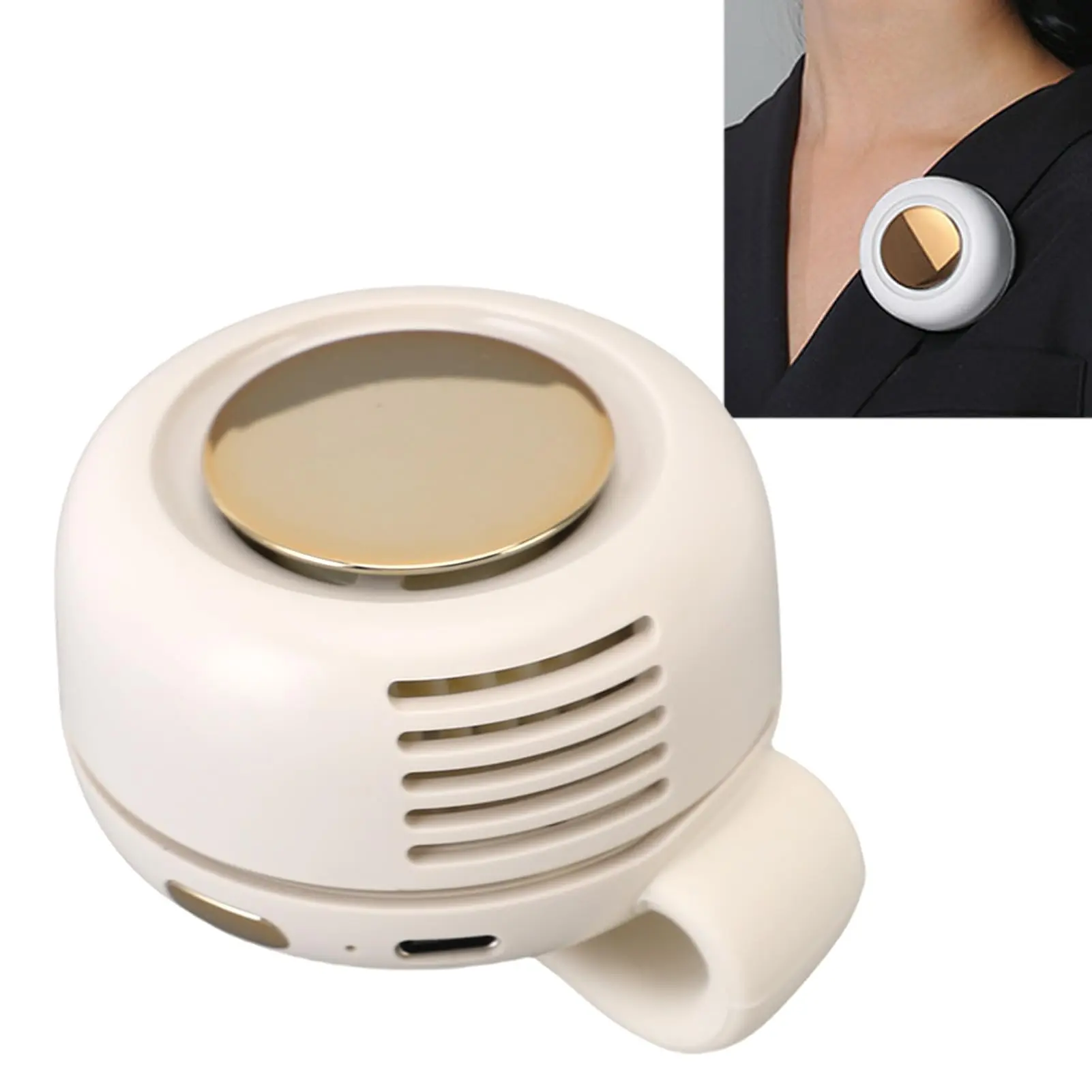 2026 Portable Clip On Bladeless Mini Fan, Silent Hands Free Personal Fan, 3 Speed Adjustable USB Cooling Fan for Outdoor Travel Office Sports, Summer Travel Accessories & Gift (White) clip-on