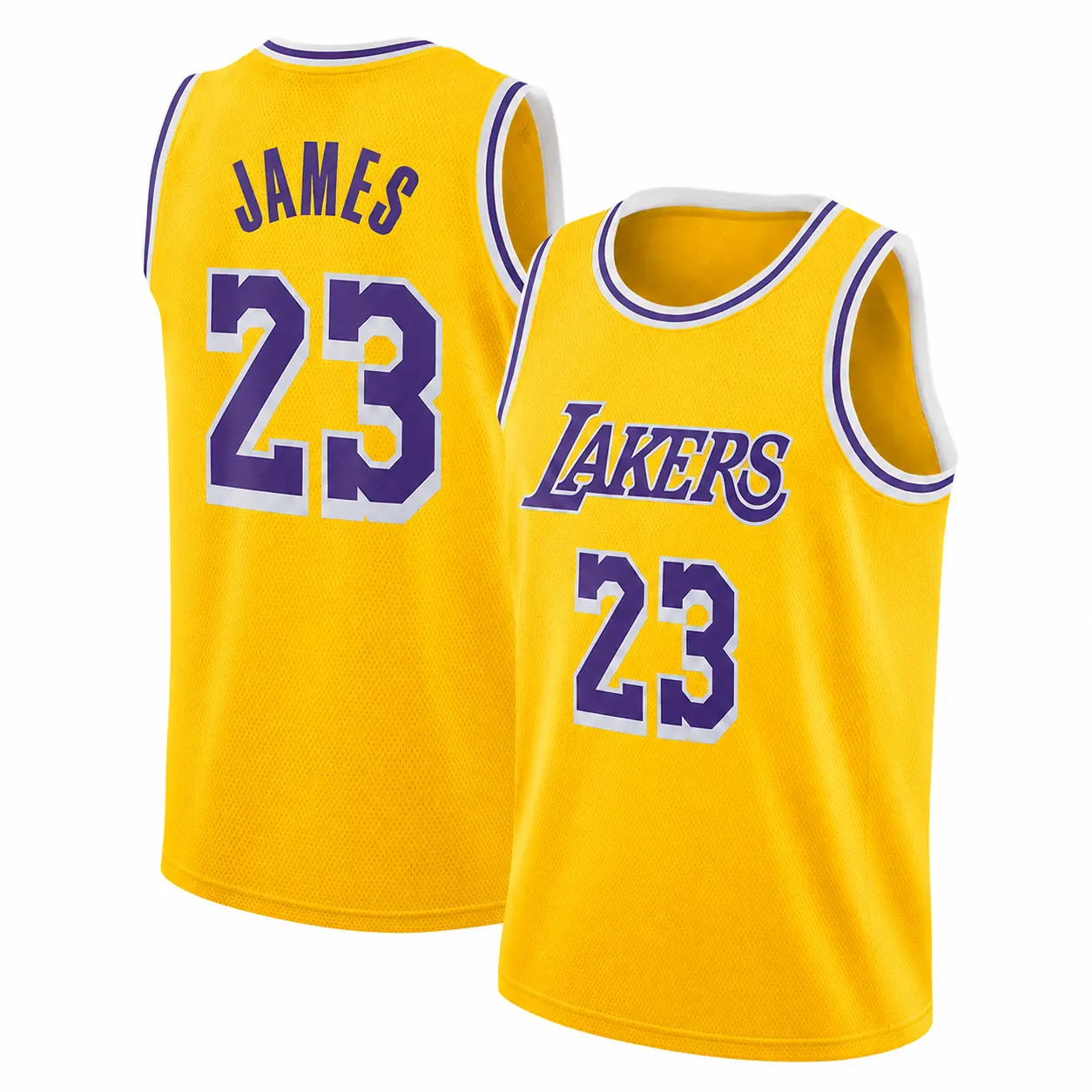 Men's Yellow Basketball Jersey #23 James Breathable Mesh Sports Tank Top