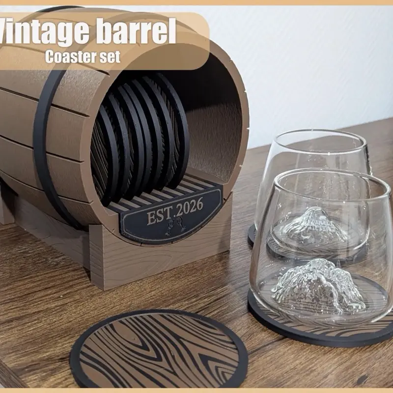 Vintage Barrel Tableware Coaster Set