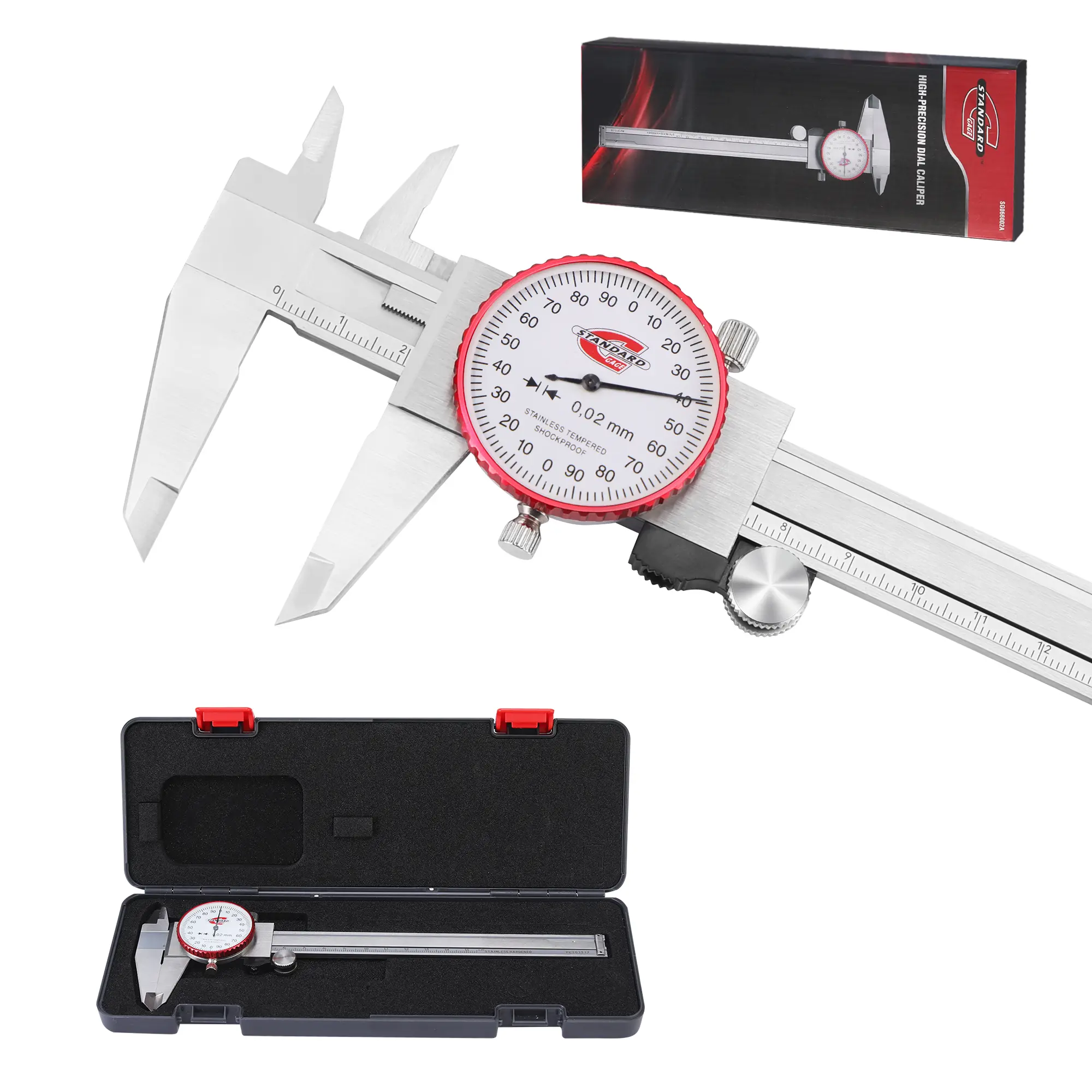 #blackfriday STANDARD GAGE Dial Caliper Precision Measuring Tool, Mechanical Caliper, Metal Stainless Steel Measuring Dial, 4-Way Measurements