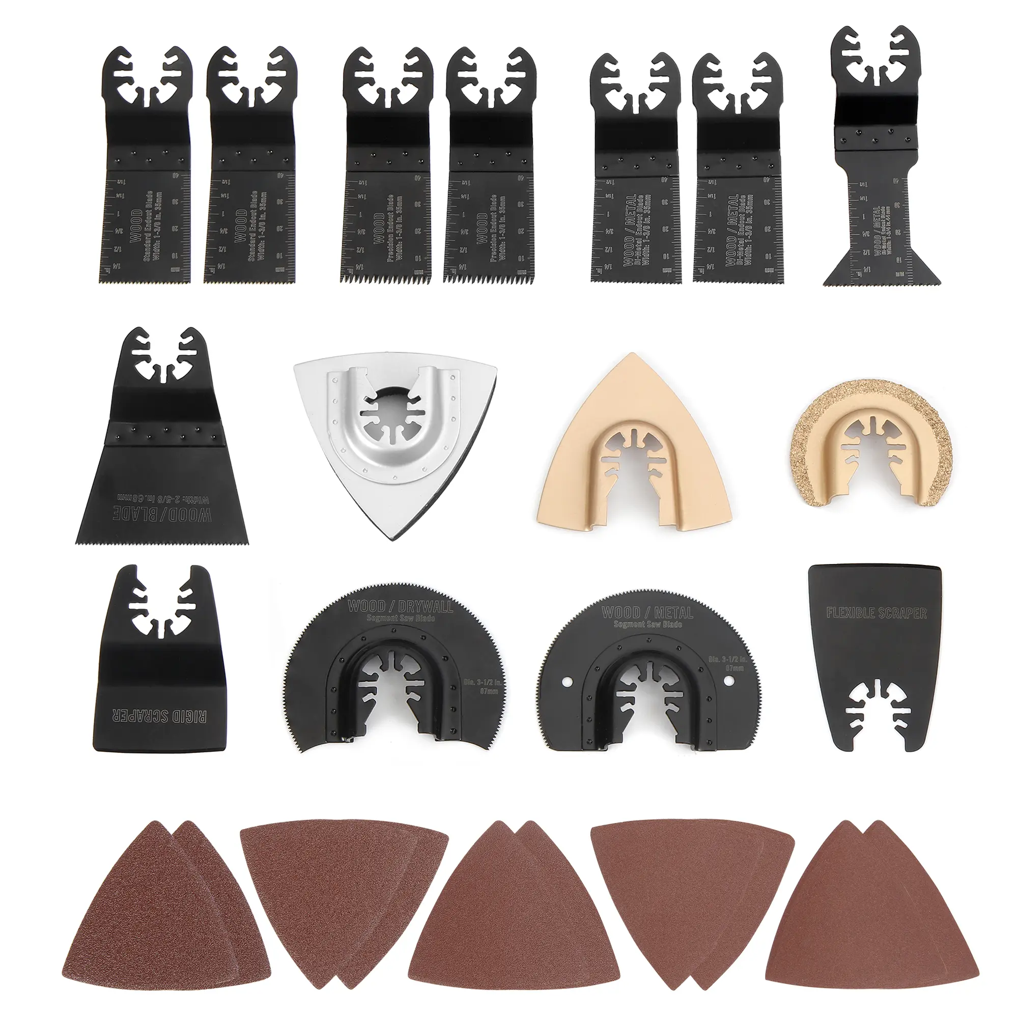 WORKPRO 25-piece Oscillating Multitool Accessories, Quick Release Oscillating Saw Blades to Cut Wood Metal Plastic, Fit Dewalt Worx Milwaukee Black&Decker Rockwell Makita Fein Craftsman