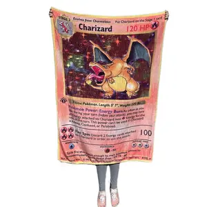 Charizard Gengar Yugioh Blanket - Hypoallergenic and Durable - Perfect for Beds and Couches Throw Gift Pokemon