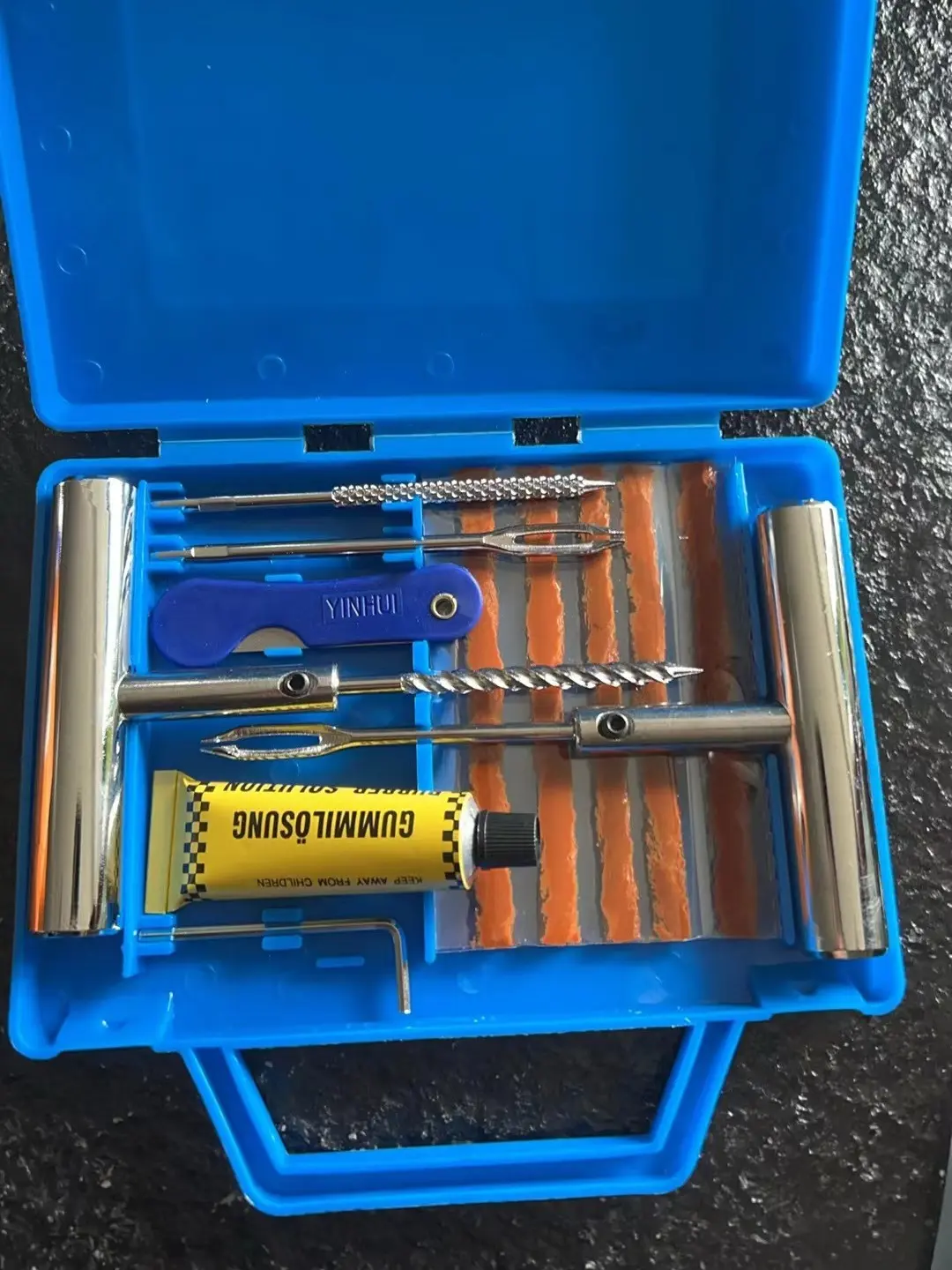 Tire Repair Kit with Plugs, Tire Plug Kit Heavy Duty Professional for Car, ATV, Motorcycle, Truck, Flat Tire Emergency Repair (Boxed Type - 12 PCs)