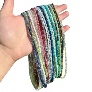 3mm Faceted Gemstone Necklace - 16”- 18” - Crystal Dainty Necklace