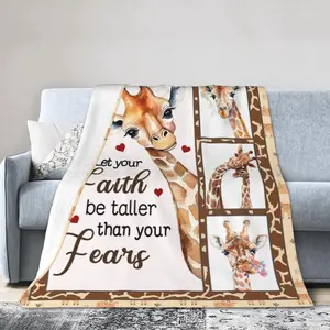 Giraffe Blanket Soft Cozy Cute Giraffe Throw Blanket Warm Giraffe Flannel Plush Blanket Bedding Stuff Animal Decor Blanket Gifts for Lover Kids Girls Boys Women Adults