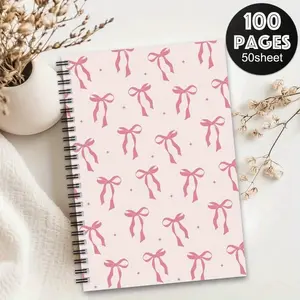 Fashion Bow Spiral Notebook, Perfect Gift for Women & Girls, Stylish Notepad, Durable Spiral Bound Diary, School Supplies