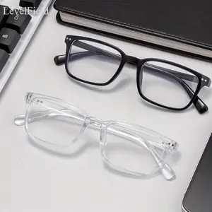 LevelField 2-Pack Blue Light Blocking Glasses for Men Women Rectangular Frame Computer Glasses Lightweight Full Rim Clear Lens Anti Eye Strain Eyewear for Work Office Gaming Study Daily Use