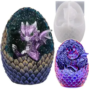 Silicone Dragon Egg Dinosaur Mold for Resin Candle Easter Egg Home Decoration Cartoon Animal Craft Silicone Molds