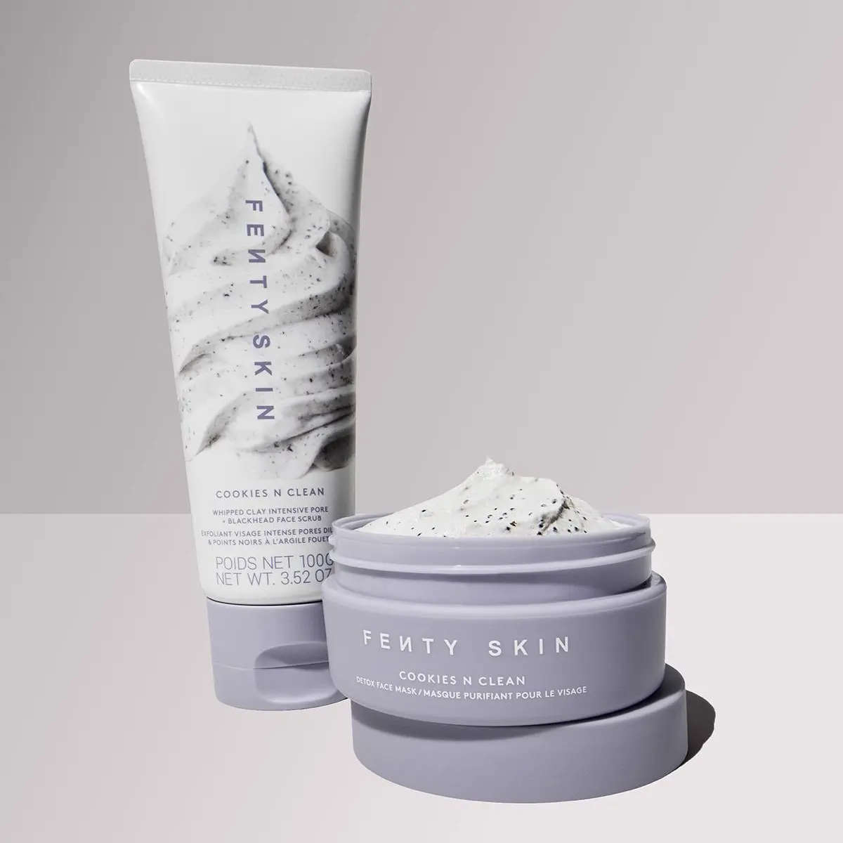Fenty Skin Double Detox: Cookies N Clean Pore Detox Face Mask + Blackhead Face Scrub Duo Fenty Skin Double Detox: Cookies N Clean Pore Detox Face Mask + Blackhead Face Scrub Duo