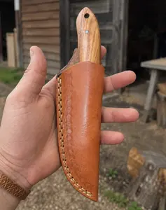 Handmade Genuine Cow Leather Fixed Blade Knife Sheath – Vertical Carry Leather Case