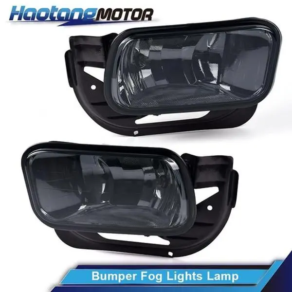 CROSSDESIGN Smoked Fog Style Bumper Fog Lights - 1 Pair 12V Bolt-On Custom LED Lights with Bracket & Bulb, S.A.E. & D.O.T. Approved Easy-Install Auxiliary Lights for 2009-12 RAM 1500, 2010-18 RAM 2500/3500 Trucks (Nighttime Visibility Boost)
