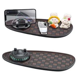 Multifunctional Car Anti-slip Mat, Rotatable Anti Skid Car Dashboard Mat, Universal Car Phone Holder with Temporary Parking Number for Phones, Sunglasses, Keys, Car Accessories
