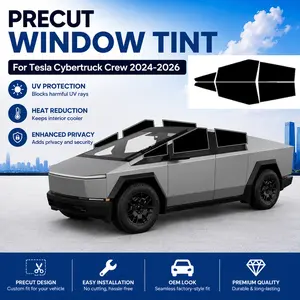 Precut Window Tint Film for Tesla Cybertruck Crew 2024-2026 All Side+Rear Windshield Any VLT 2Ply Anti-Shatter, UV Block, Privacy Protection, No Trimming Needed,Heat & Glare Reduction