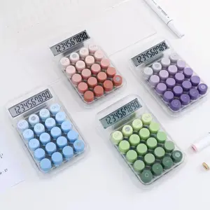 Stylish Calculator with Clicking Sound, Includes 10 Colorful Buttons in Clear Pockets